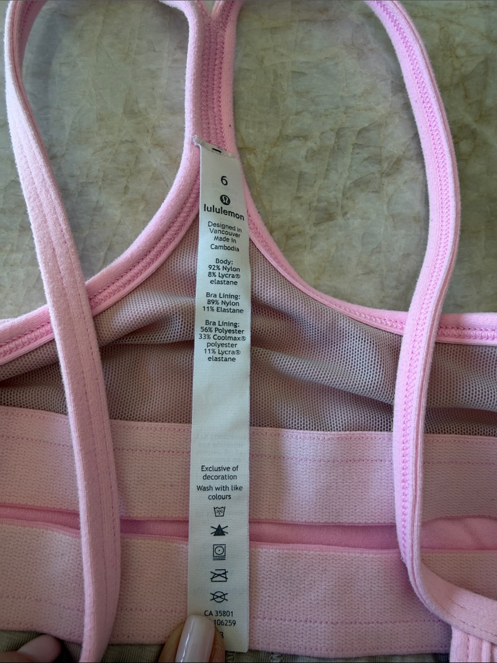 lululemon athletica Light Pink Strappy Sports Bra